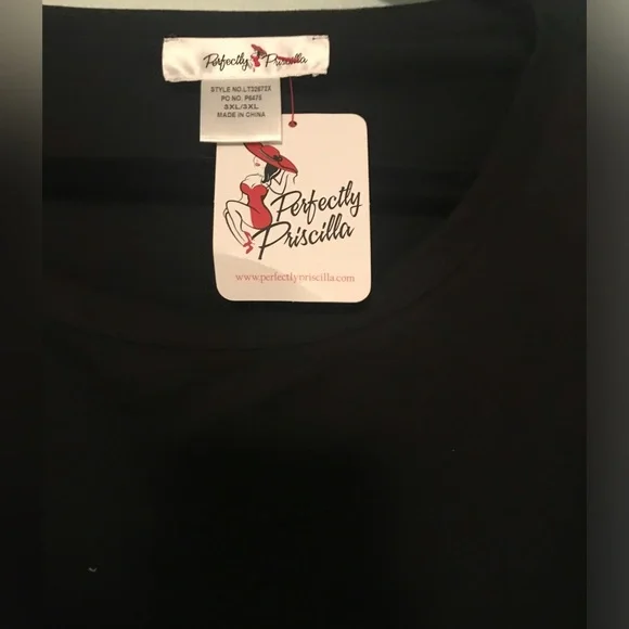 NWT Perfectly Priscilla Black Blouse - Picture 4 of 7